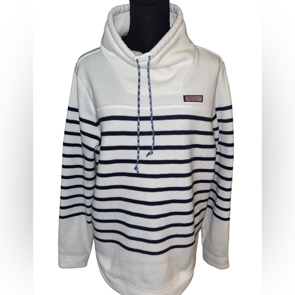 Vineyard Vines Funnel Neck Stripe Sweater L - Picture 1 of 8